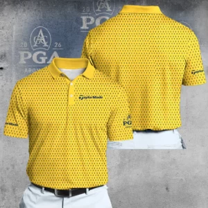 Golf 2026 PGA. Yellow And Blue Trophy Pattern AOP Polo Shirt DTL11102502