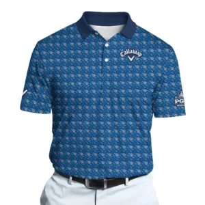 Golf 2026 PGA. Feathers & Crown in Navy Pattern AOP Polo Shirt LDLO13102543