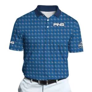 Golf 2026 PGA. Feathers & Crown in Navy Pattern AOP Polo Shirt LDLO13102544
