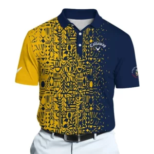 Golf 2026 Open. Yellow And Navy Pattern AOP Polo Shirt LDLO191125119