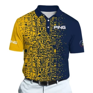 Golf 2026 Open. Yellow And Navy Pattern AOP Polo Shirt LDLO191125120