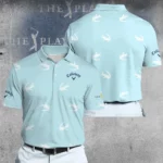 Golf 2026 The Players Men's Flomotion Light Blue Pattern AOP Polo Shirt LDLO03112547