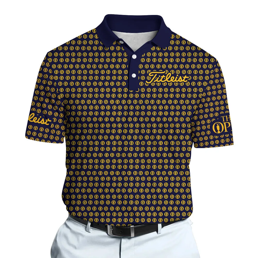 Golf 2026 Open. Blue Yellow Trophy Pattern AOP Polo Shirt LDLO12102541