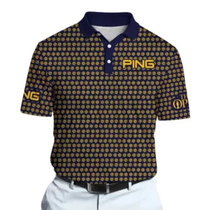 Golf 2026 Open. Blue Yellow Trophy Pattern AOP Polo Shirt LDLO12102544