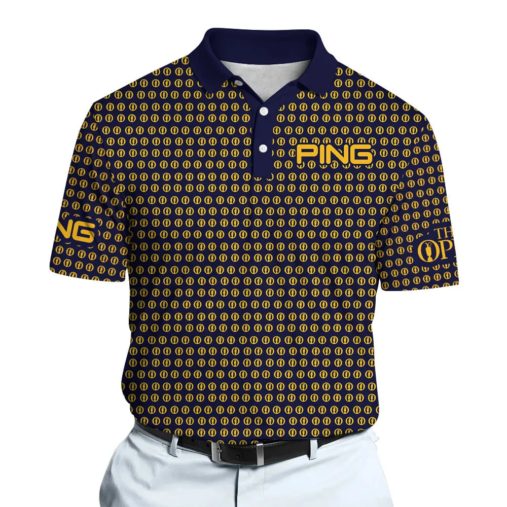 Golf 2026 Open. Blue Yellow Trophy Pattern AOP Polo Shirt LDLO12102544