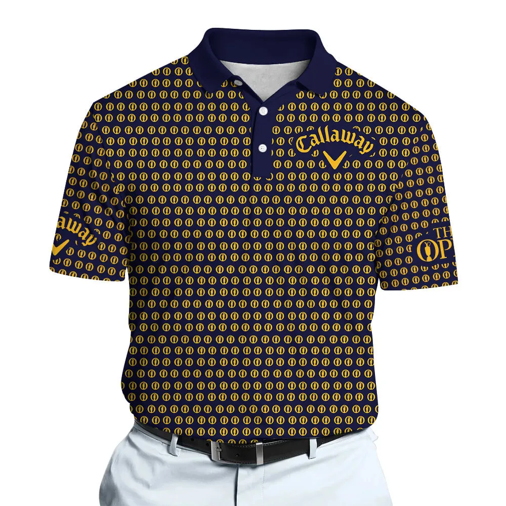 Golf 2026 Open. Blue Yellow Trophy Pattern AOP Polo Shirt LDLO12102543