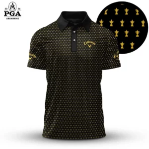 Golf 2026 PGA. Black Yellow Trophy Pattern AOP Polo Shirt LDLO13102523