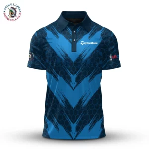 Golf 2026 Open. Blue Tech Sport Pattern AOP Polo Shirt LDLO191125110