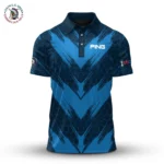 Golf 2026 Open. Blue Tech Sport Pattern AOP Polo Shirt LDLO191125112