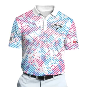 Golf 2026 Open. Pink Light Blue Pattern AOP Polo Shirt LDLO191125107
