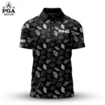 Golf 2026 PGA. B & W Leaf Pattern AOP Polo Shirt DTL11102532