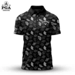 Golf 2026 PGA. B & W Leaf Pattern AOP Polo Shirt DTL11102531