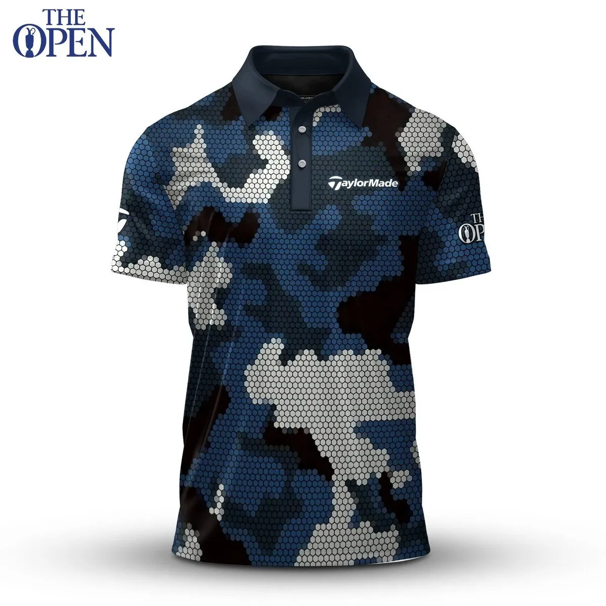 Golf 2026 Open. Blue White Black Camo Pattern AOP Polo Shirt LDLO12102506