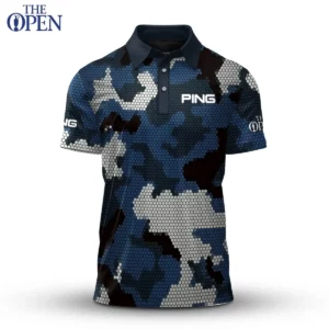 Golf 2026 Open. Blue White Black Camo Pattern AOP Polo Shirt LDLO12102508