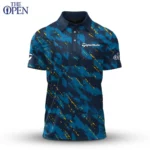 Golf 2026 Open. Blue And Yellow Sporty Pattern AOP Polo Shirt LDLO12102526