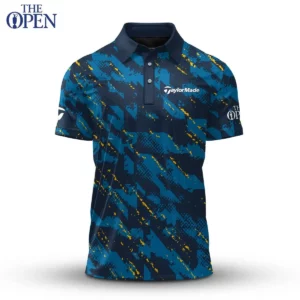Golf 2026 Open. Blue And Yellow Sporty Pattern AOP Polo Shirt LDLO12102526