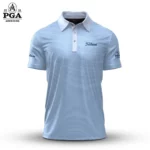 Golf 2026 PGA. Hales Stripe Cottage Blue Pattern AOP Polo Shirt LDLO13102517