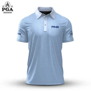 Golf 2026 PGA. Hales Stripe Cottage Blue Pattern AOP Polo Shirt LDLO13102520