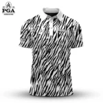 Golf 2026 PGA. B & W Zebra Pattern AOP Polo Shirt DTL11102540