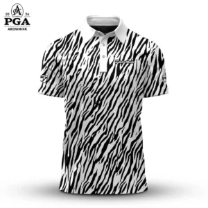Golf 2026 PGA. B & W Zebra Pattern AOP Polo Shirt DTL11102538