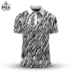 Golf 2026 PGA. B & W Zebra Pattern AOP Polo Shirt DTL11102539