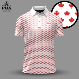 Golf 2026 PGA. Maple Leaf Pattern AOP Polo Shirt DTL11102541