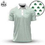 Golf 2026 PGA. White Green Shamrock Pattern AOP Polo Shirt LDLO13102511