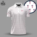 Golf 2026 PGA. White USA Pattern AOP Polo Shirt LDLO13102507