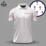 Golf 2026 PGA. White USA Pattern AOP Polo Shirt LDLO13102506