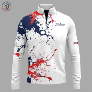 Golf 2026 Spilled Paint Color Pattern AOP Quarter-zip Pullover LDLO19112545