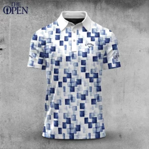 Golf 2026 Open. Blue Square Pattern AOP Polo Shirt LDLO12102511