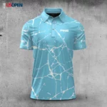 Golf 2026 Open. White Paint Flakes Light Blue Pattern AOP Polo Shirt LDLO19112540