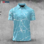 Golf 2026 Open. White Paint Flakes Light Blue Pattern AOP Polo Shirt LDLO19112539