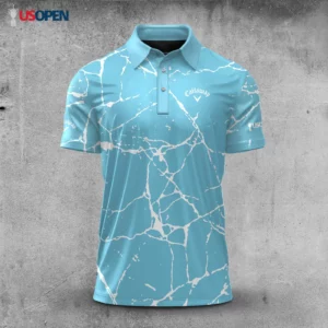Golf 2026 Open. White Paint Flakes Light Blue Pattern AOP Polo Shirt LDLO19112539