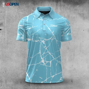Golf 2026 Open. White Paint Flakes Light Blue Pattern AOP Polo Shirt LDLO19112537