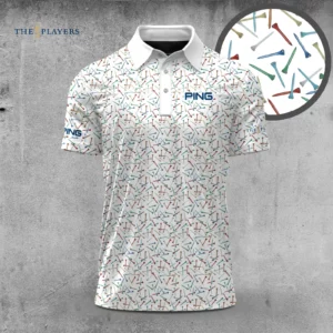 Golf 2026 The Players White Color Tees Pattern AOP Polo Shirt LDLO03112520
