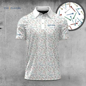 Golf 2026 The Players White Color Tees Pattern AOP Polo Shirt LDLO03112518