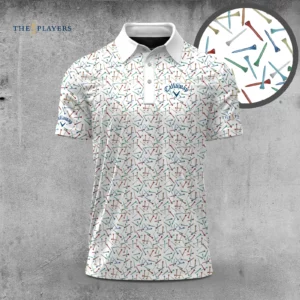 Golf 2026 The Players White Color Tees Pattern AOP Polo Shirt LDLO03112519