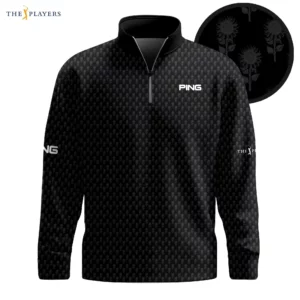 Golf 2026 The Players Black Sunflowers Pattern AOP Quarter-zip Pullover LDLO03112512
