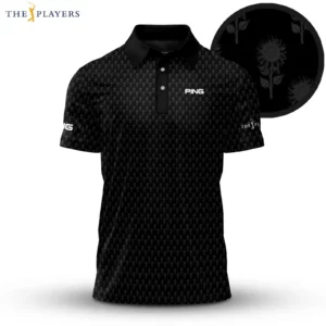Golf 2026 The Players Black Sunflowers Patter AOP Polo Shirt LDLO03112508