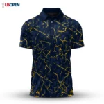 Golf 2026 Open. Blue Yelllow Cracks Pattern AOP Polo Shirt LDLO19112525