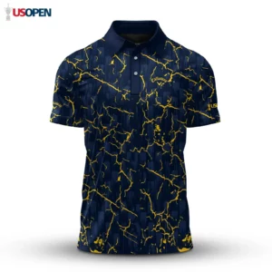Golf 2026 Open. Blue Yelllow Cracks Pattern AOP Polo Shirt LDLO19112527