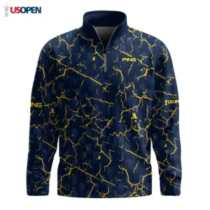 Golf 2026 Blue Yelllow Cracks Pattern AOP Quarter-zip Pullover LDLO19112532