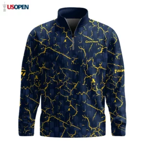 Golf 2026 Blue Yelllow Cracks Pattern AOP Quarter-zip Pullover LDLO19112530