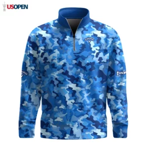 Golf 2026 Blue Camo Pattern AOP Quarter-zip Pullover LDLO19112515