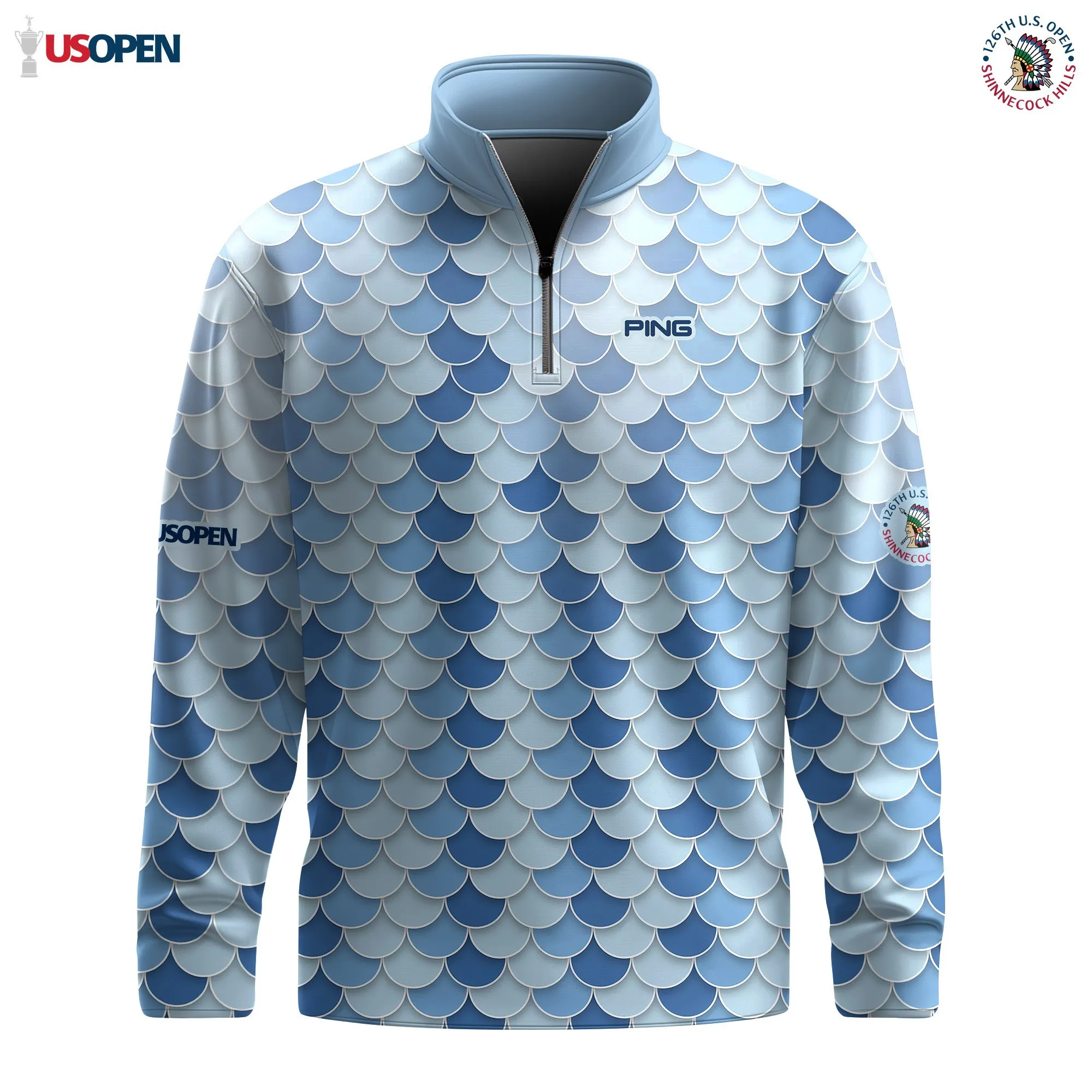 Golf 2026 Fish Scales Pattern AOP Quarter-zip Pullover LDLO19112508