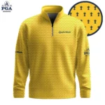 Golf 2026 Yellow And Blue Pattern AOP Quarter-zip Pullover LDLO300126119