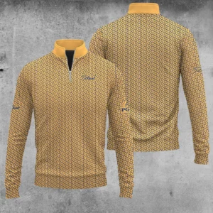 Golf 2026 Dark Yellow Pattern AOP Quarter-zip Pullover LDLO300126105
