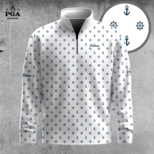 Golf 2026 White Rudder And Anchor Pattern AOP Quarter-zip Pullover LDLO30012667