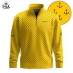 Golf 2026 Yellow Blue Anchor Pattern AOP Quarter-zip Pullover LDLO30012664